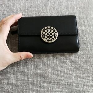 Coach black leather wallet